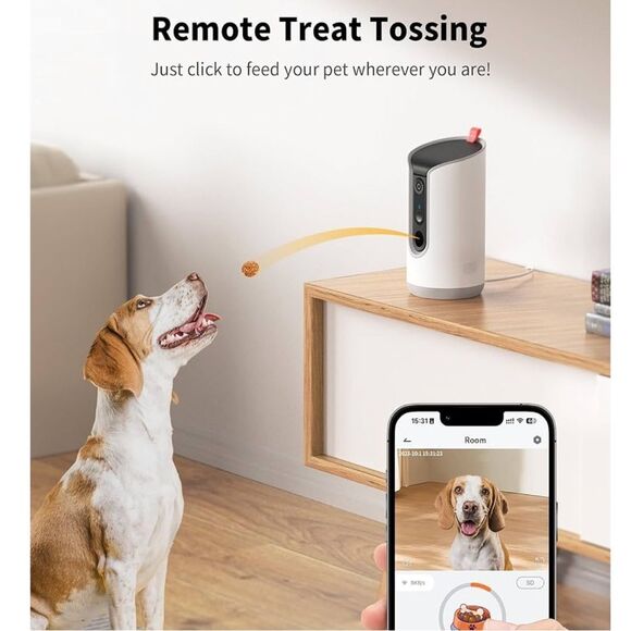 TKENPRO 2K Pet Camera Treat Dispenser, 360°View Dog Camera - Picture 2 of 7